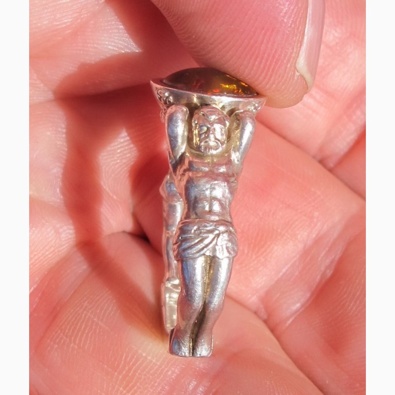 Фото 2. Серебряный перстень Атланты, серебро 925 проба, огненный агат, авторская работа