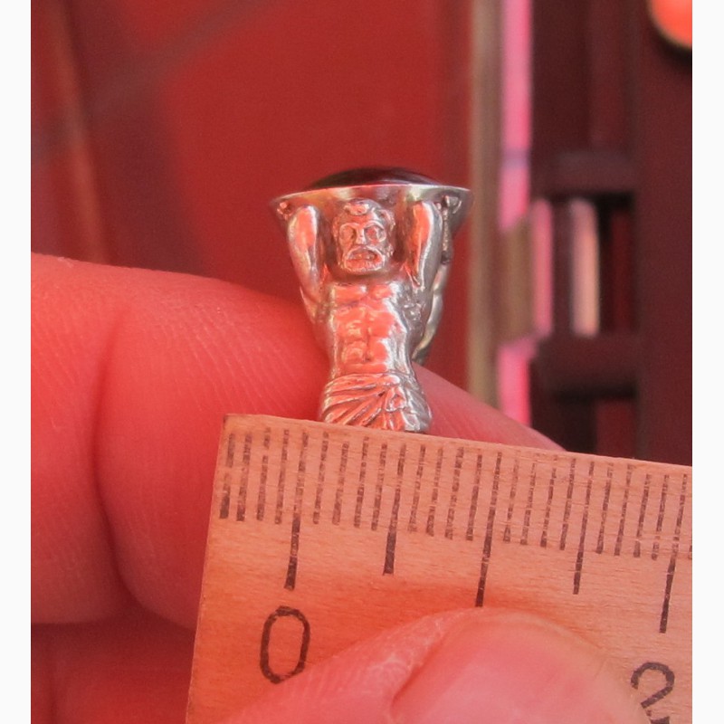 Фото 3. Серебряный перстень Атланты, серебро 925 проба, огненный агат, авторская работа