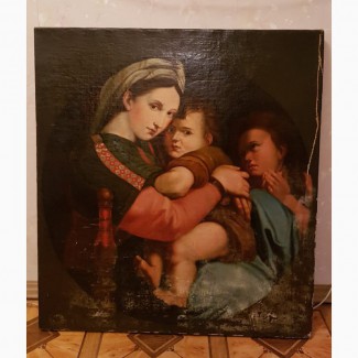 Картина «Мария с младенцем и иоанном крестителем» 19 век