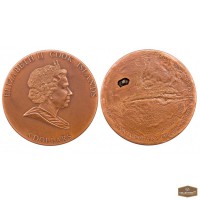 Серебряная монета с марсианским метеоритом NWA 4925