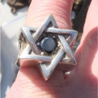 Серебряный перстень иудаика, камень муассанит полкарата, серебро 925 проба вес 49, 5 гр