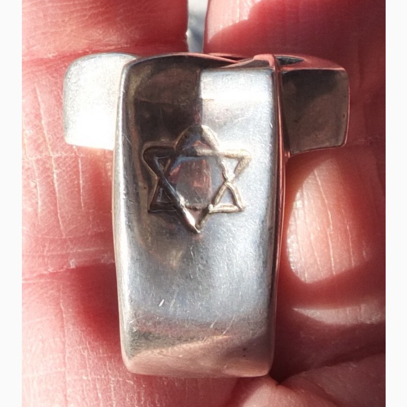 Фото 5. Серебряный перстень иудаика, камень муассанит полкарата, серебро 925 проба вес 49, 5 гр
