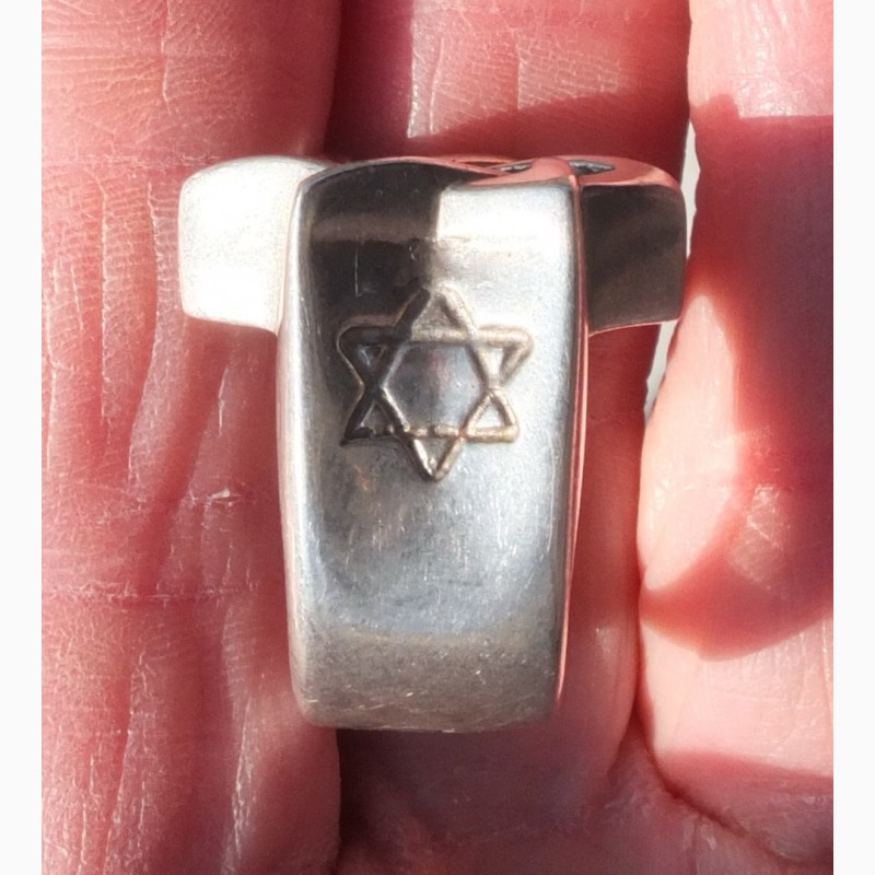 Фото 6. Серебряный перстень иудаика, камень муассанит полкарата, серебро 925 проба вес 49, 5 гр