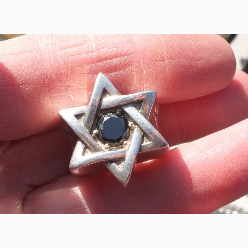Фото 9. Серебряный перстень иудаика, камень муассанит полкарата, серебро 925 проба вес 49, 5 гр