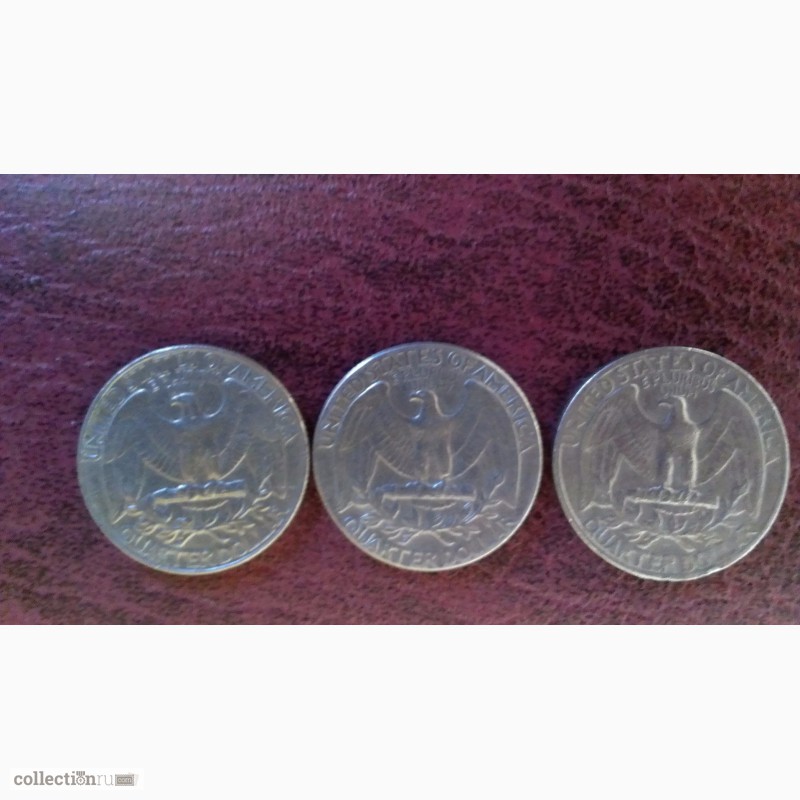Фото 2. Монеты liberty quarter dollar 1966, 74, 87
