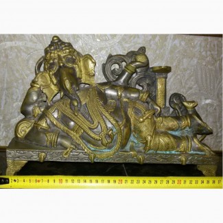 Бронзовая индуистская скульптура Ганеша, бог мудрости и благополучия, 18 век
