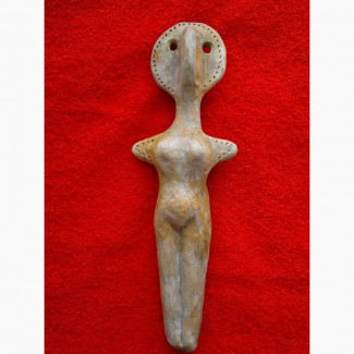Кукла глиняная, старая, коллекционная