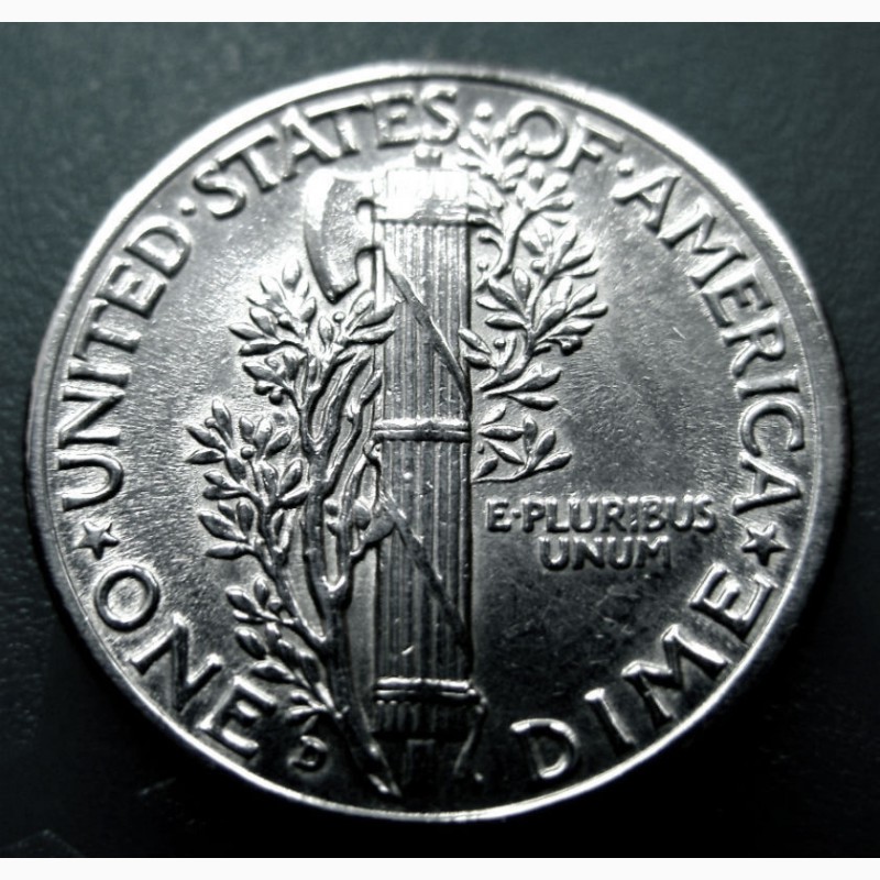 Фото 2. Редкий, серебряный дайм США 1942 года