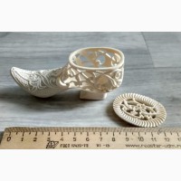 Шкатулка-туфелька для ювелирных изделий, бивень мамонта, резьба по бивню мамонта