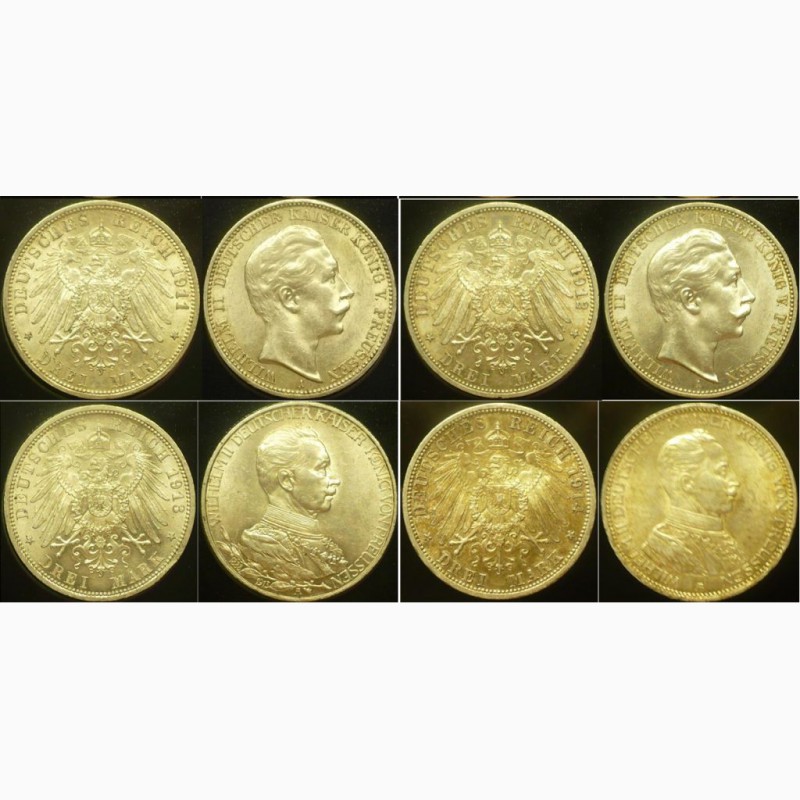 Фото 2. Продам серебряные монеты Германии 1899-1914 г