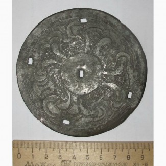 Китайский бронзовый нагрудный диск китайского воина, старинный