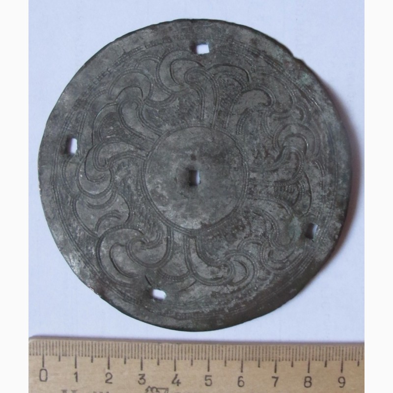 Фото 4. Китайский бронзовый нагрудный диск китайского воина, старинный