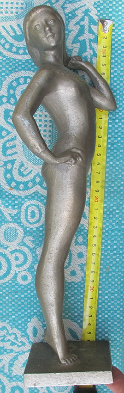 Статуэтка Художественная гимнастка, белый металл ссср