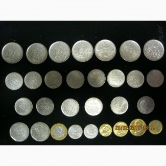 Комплект монет Франции 1960 -2000 г.г. ( 30 шт. )