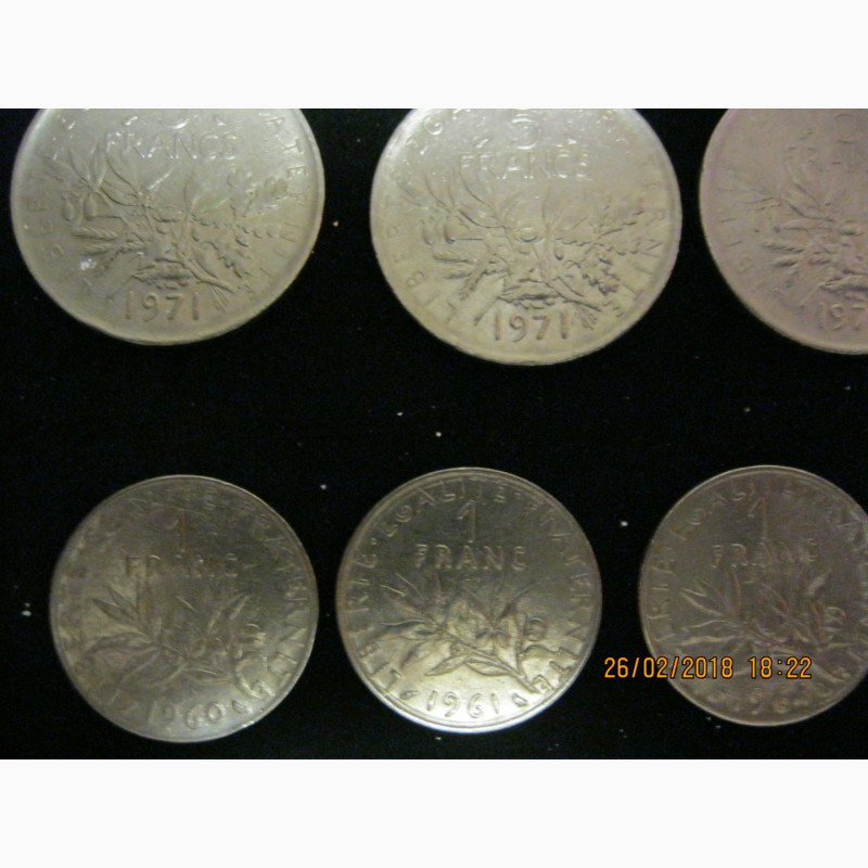 Фото 2. Комплект монет Франции 1960 -2000 г.г. ( 30 шт. )