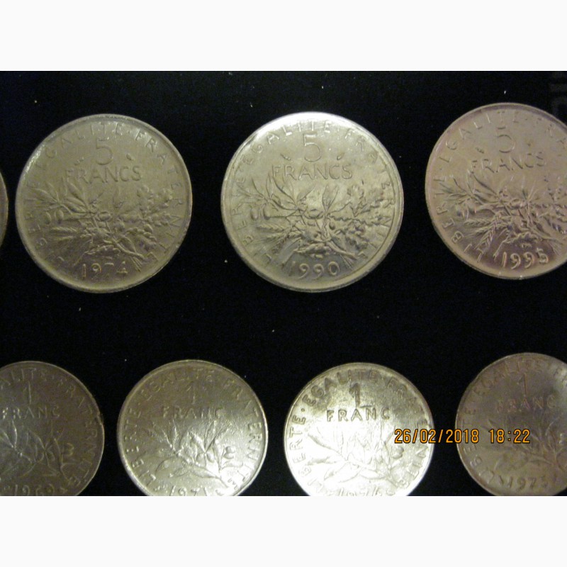 Фото 3. Комплект монет Франции 1960 -2000 г.г. ( 30 шт. )