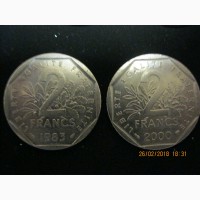 Комплект монет Франции 1960 -2000 г.г. ( 30 шт. )