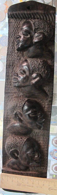 Фото 2. Настенное деревянное панно Лица Африки, железное дерево, Африка