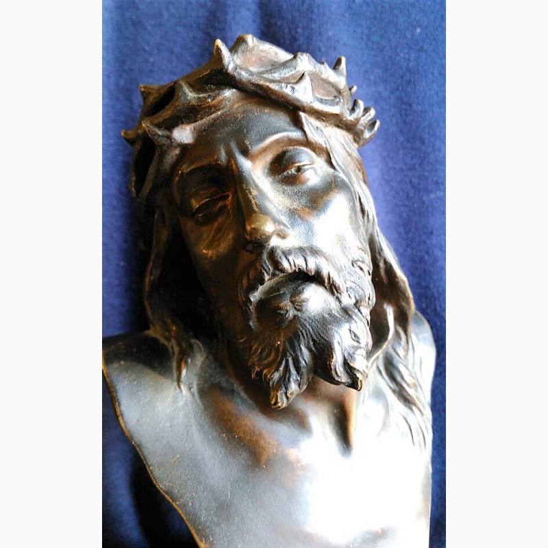 Фото 8. Продам Бронзовый бюст Иисуса Христа в терновом венке. 19 века
