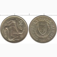 4 монеты государства Кипр 5центов 1983г, 10 центов 1998г и тд