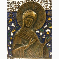 Часть складня Пресвятая Богородица Бронза, эмаль (1створка)