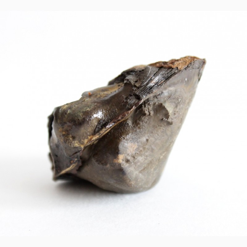 Фото 9. Кристаллы вивианита, псиломелан в полости ископаемой раковины в железной руде