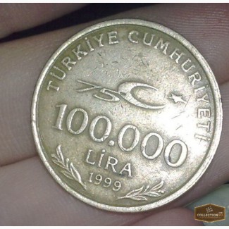 Монета лира турецкая 100000 в Оренбурге