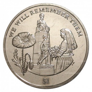 Виргинская монета 2014г 1 доллар