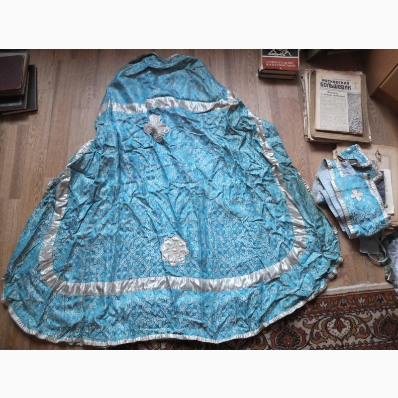 Фото 2. Риза священника бирюзового цвета, в комплекте, старинная, коллекционная