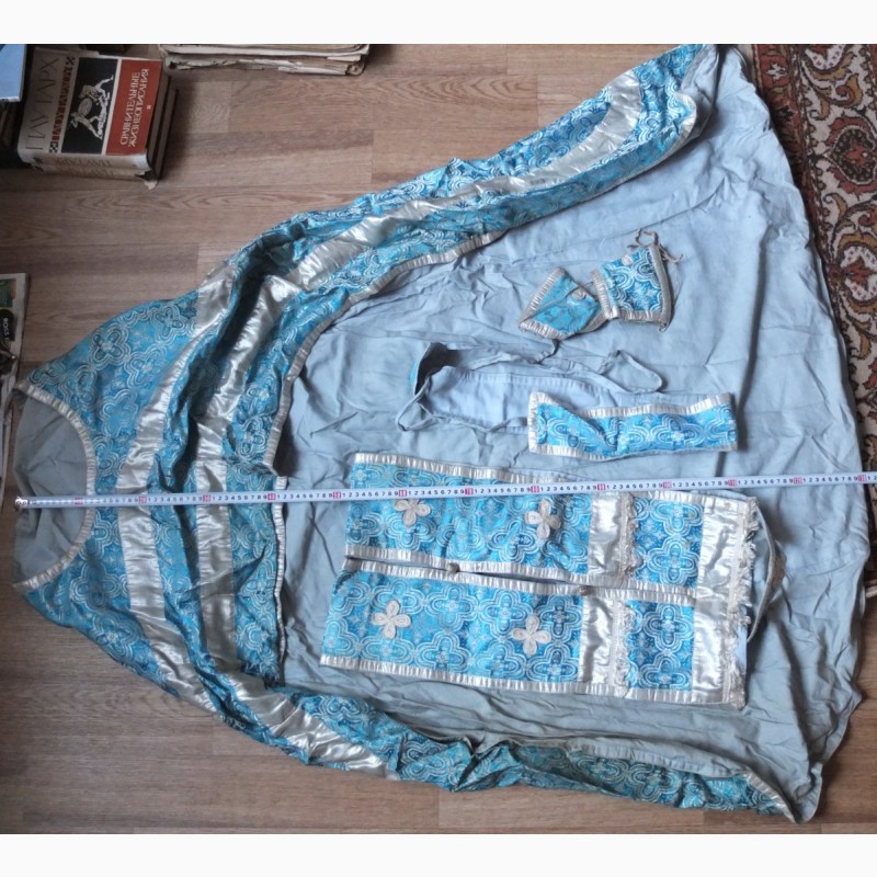 Фото 4. Риза священника бирюзового цвета, в комплекте, старинная, коллекционная