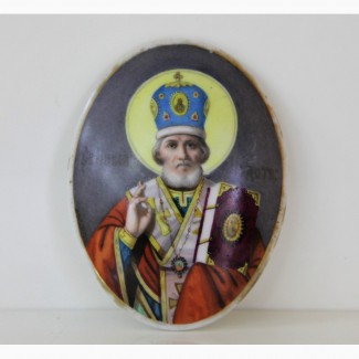 Продается Икона Святитель Николай Чудотворец. Фарфор. XIX век