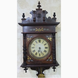 Часы настенные в деревянном корпусе, русский стиль, царская Россия