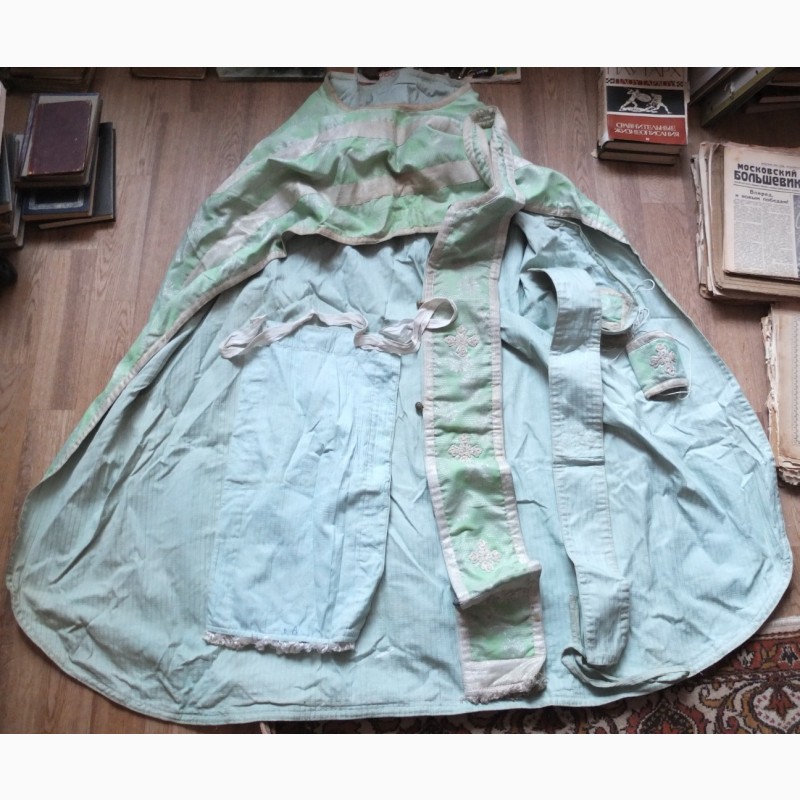 Фото 5. Риза священника зелёного цвета, комплект, старинная коллекционная