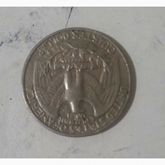Продам монету liberty quarter dollar 1988г, перевертыш