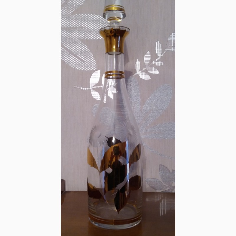 Фото 2. Графин для соков или вина. Чешское стекло. 70-80 годы
