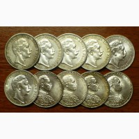 21 серебряная монета Германской империи 1899-1914 г