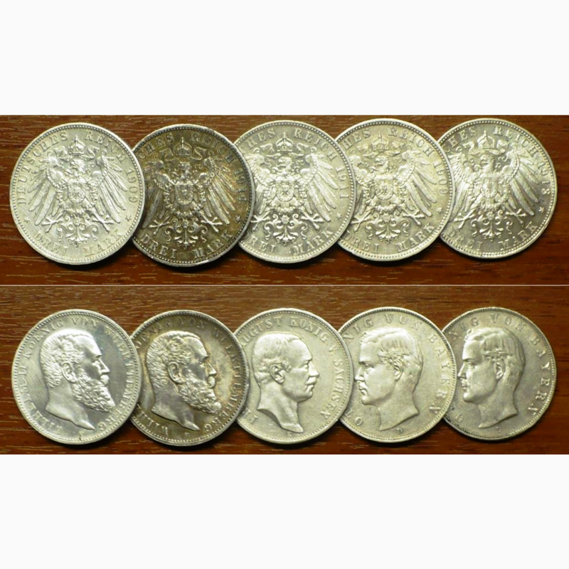 Фото 3. 21 серебряная монета Германской империи 1899-1914 г