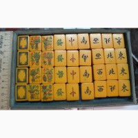 Старинная настольная китайская игра маджонг, на 4 игрока, 19 век