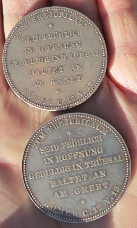 Фото 7. Серебряные юбилейные медали в честь юбилея супружества Вильгельма I и Августы, 19 век
