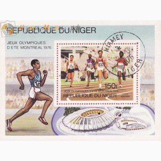 Блок- марка государства Нигерия посвященный олимпиаде 1976г