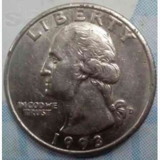 Продам quarter dollar liberty 1993 перевёртыш