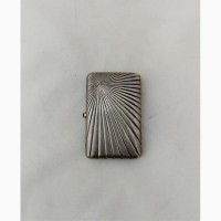 Продается Серебреный портсигар с бриллиантом 0, 12ct и сапфиром. Петербург 1880-1890 гг
