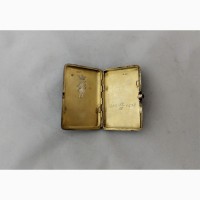 Продается Серебреный портсигар с бриллиантом 0, 12ct и сапфиром. Петербург 1880-1890 гг