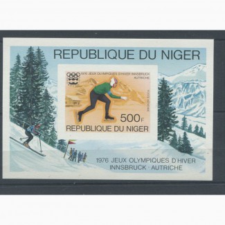 Марка- блок Олимпиада Инсбрук 1976г (Государство- Нигерия)