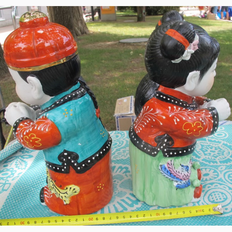 Фото 4. Китайские фарфоровые статуэтки Мальчик и Девочка, пара, фарфор Китай
