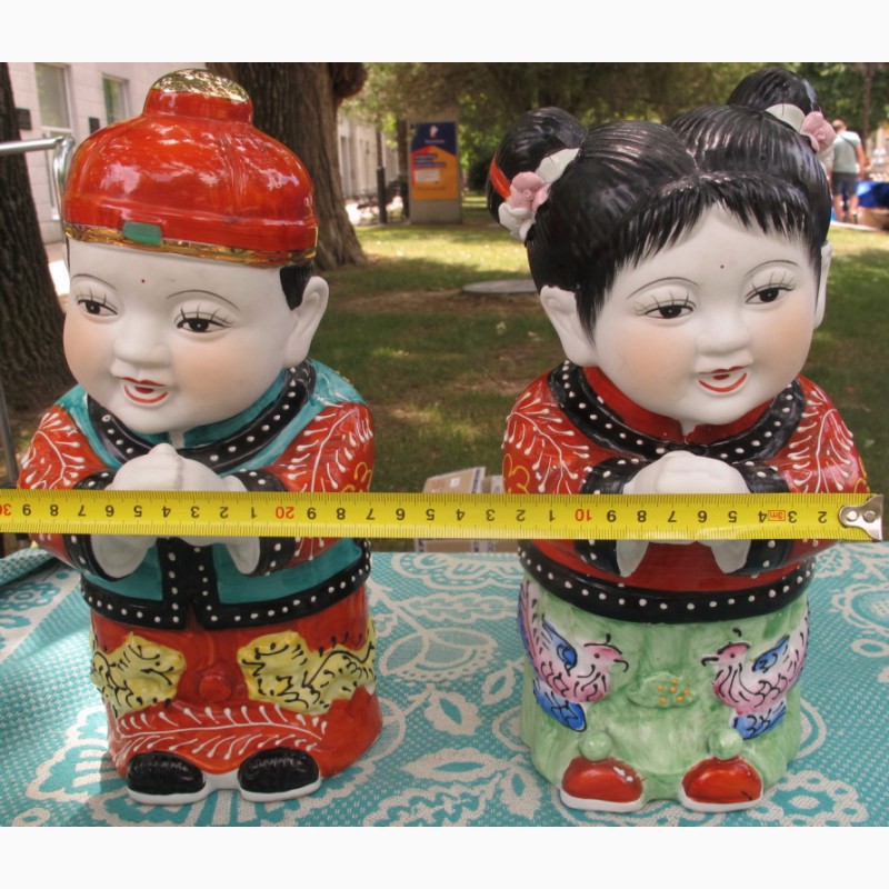 Фото 7. Китайские фарфоровые статуэтки Мальчик и Девочка, пара, фарфор Китай