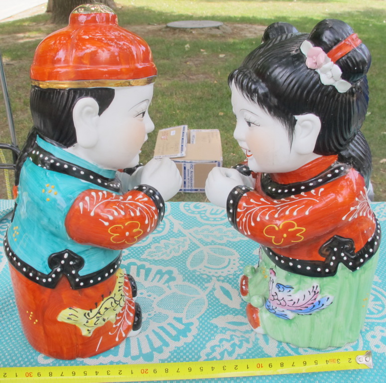 Фото 8. Китайские фарфоровые статуэтки Мальчик и Девочка, пара, фарфор Китай