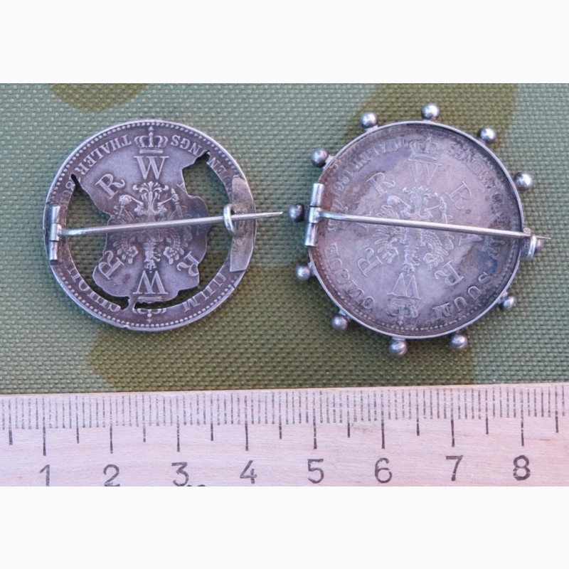 Фото 2. Серебряные памятные знаки Вильгельм 1 и Августа, 19 век