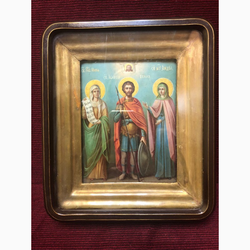 Фото 6. Старинная икона Св.Равноапостольные мученица Нина и Иоан воин