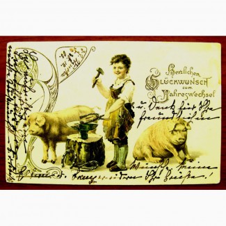 Редкая открытка «С днем Рождения!» 1903 год